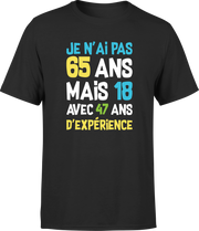 T shirt homme je n'ai pas 65 ans