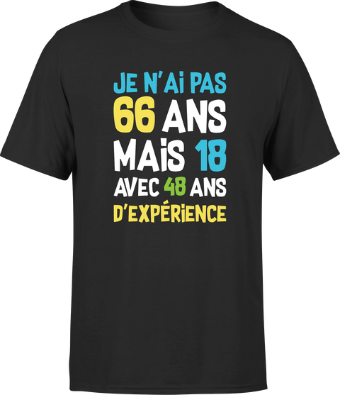 T shirt homme je n'ai pas 66 ans