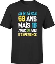 T shirt homme je n'ai pas 68 ans