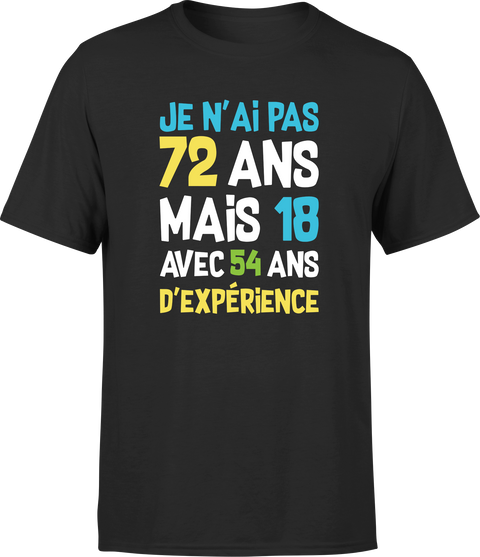 T shirt homme je n'ai pas 72 ans