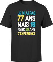 T shirt homme je n'ai pas 77 ans