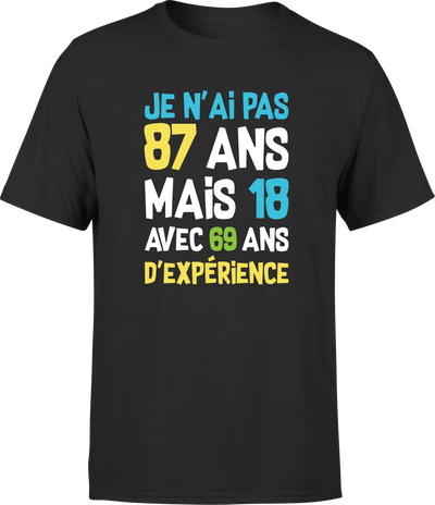 T shirt homme je n'ai pas 87 ans