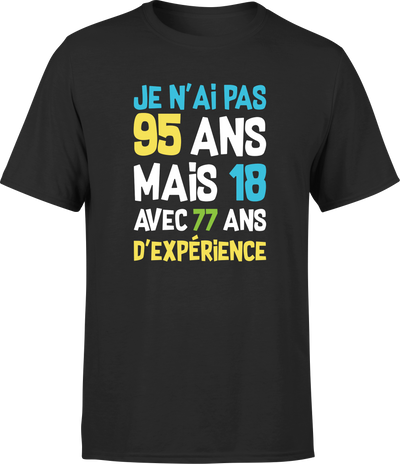 T shirt homme je n'ai pas 95 ans
