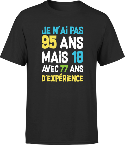 T shirt homme je n'ai pas 95 ans