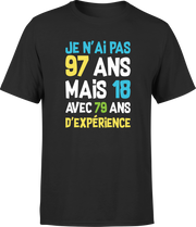 T shirt homme je n'ai pas 97 ans