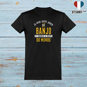  T shirt homme jouer du banjo et ignorer le monde