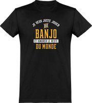  T shirt homme jouer du banjo et ignorer le monde