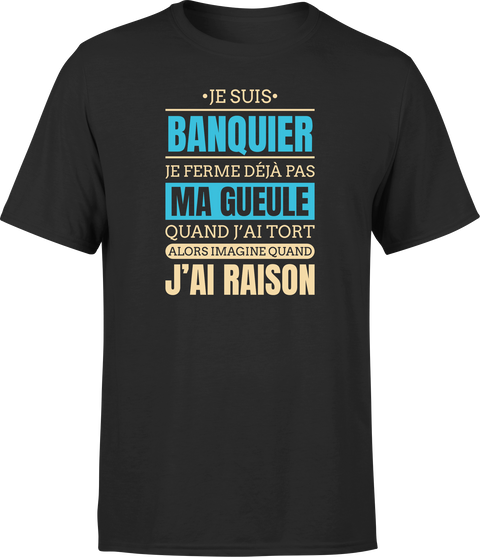 T shirt homme j ai raison je suis banquier