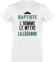  T shirt homme baptiste l'homme le mythe la légende