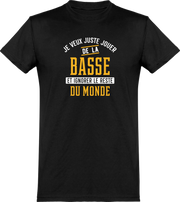  T shirt homme jouer de la basse et ignorer le monde