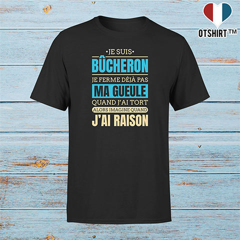 T shirt homme j ai raison je suis bucheron