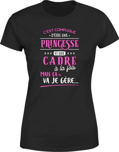 T shirt femme princesse et cadre