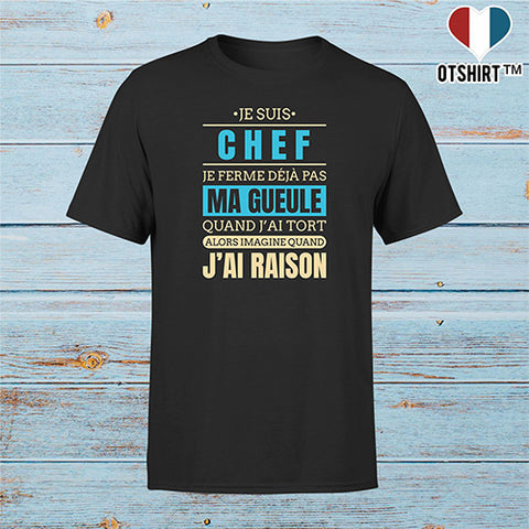 T shirt homme j ai raison je suis chef