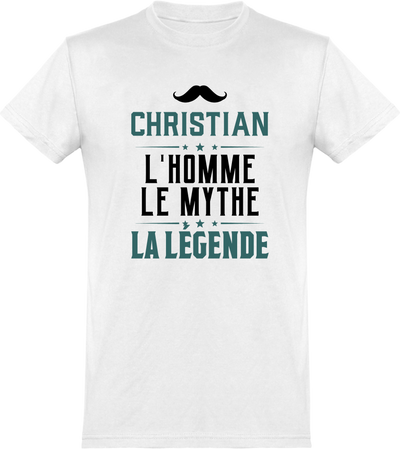  T shirt homme christian l'homme le mythe la légende