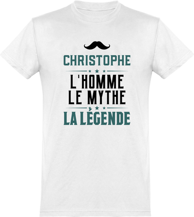  T shirt homme christophe l'homme le mythe la légende