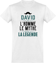  T shirt homme david l'homme le mythe la légende