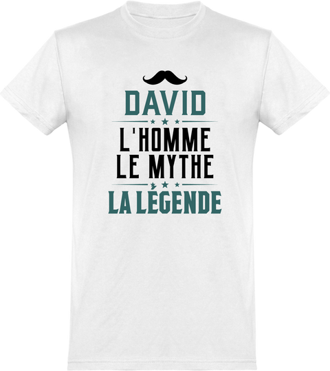  T shirt homme david l'homme le mythe la légende
