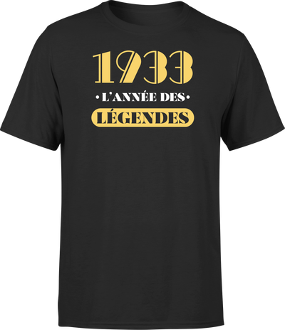 T shirt homme 1933 l'année des légendes
