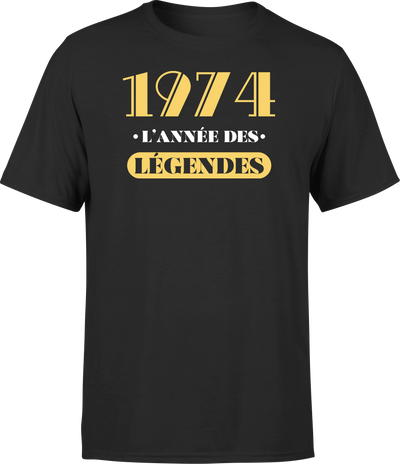 T shirt homme 1974 l'année des légendes