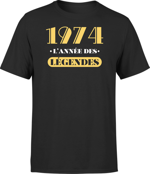 T shirt homme 1974 l'année des légendes