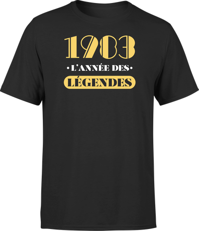 T shirt homme 1983 l'année des légendes