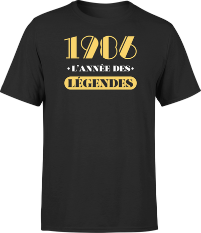 T shirt homme 1986 l'année des légendes