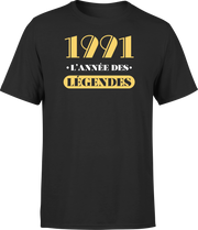 T shirt homme 1991 l'année des légendes