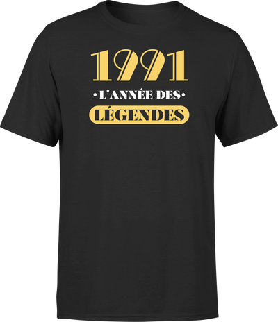 T shirt homme 1991 l'année des légendes