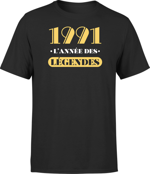 T shirt homme 1991 l'année des légendes