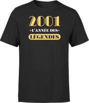 T shirt homme 2001 l'année des légendes
