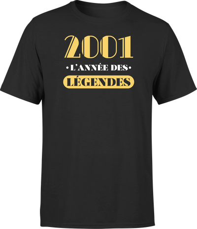 T shirt homme 2001 l'année des légendes
