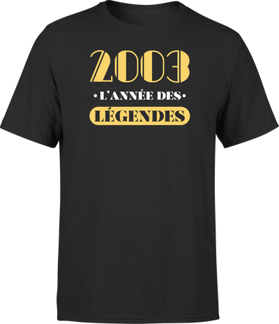 T shirt homme 2003 l'année des légendes