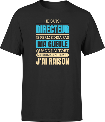 T shirt homme j ai raison je suis directeur