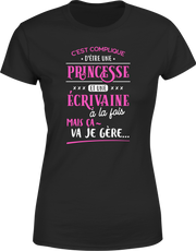 T shirt femme princesse et écrivaine