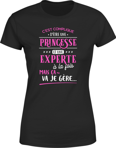 T shirt femme princesse et experte