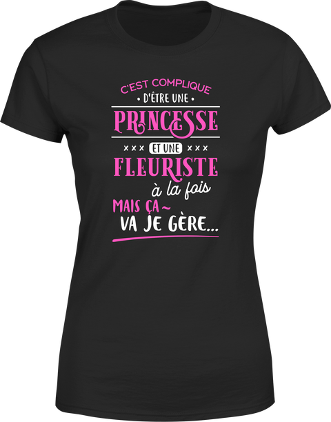 T shirt femme princesse et fleuriste