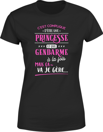 T shirt femme princesse et gendarme