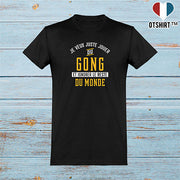  T shirt homme jouer du gong et ignorer le monde