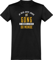  T shirt homme jouer du gong et ignorer le monde