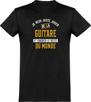 T shirt homme jouer de la guitare et ignorer le monde