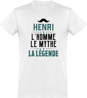  T shirt homme henri l'homme le mythe la légende