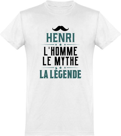  T shirt homme henri l'homme le mythe la légende