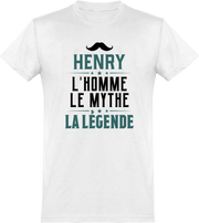  T shirt homme henry l'homme le mythe la légende