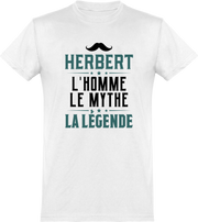  T shirt homme herbert l'homme le mythe la légende