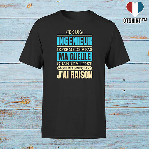 T shirt homme j ai raison je suis ingenieur