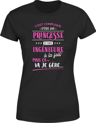 T shirt femme princesse et ingénieure