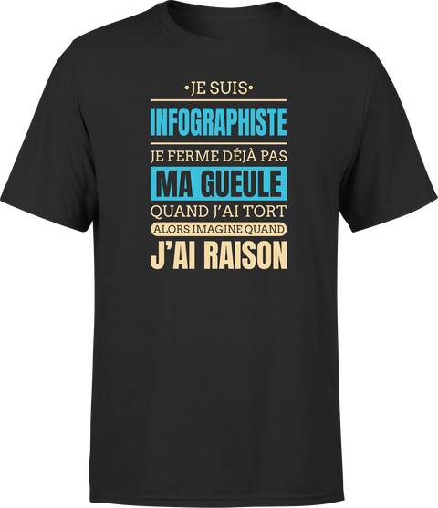 T shirt homme j ai raison je suis infographiste