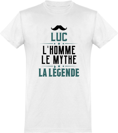  T shirt homme luc l'homme le mythe la légende