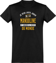  T shirt homme jouer de la mandoline et ignorer le monde