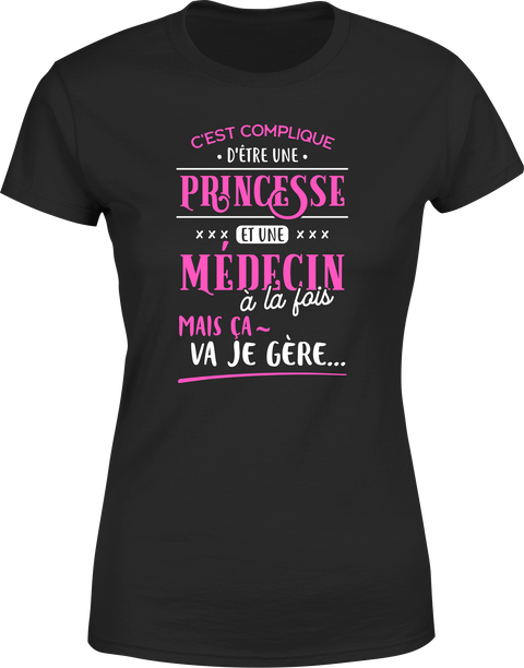 T shirt femme princesse et médecin